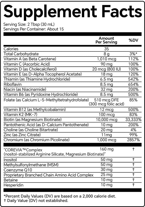 Core Elixir| Liquid Multivitamin for Stress, Hormornal & Nutrient Support